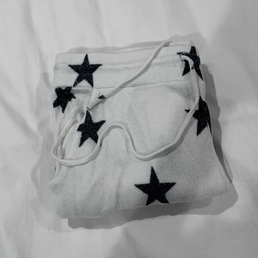 BRAND: FORNIA — SIZE: SMALL — COLOR: BLACK SWEATPANTS/PJ PANTS WITH BLACK STARS
